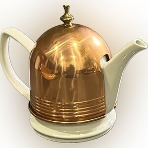 Elegant Vintage Copper Cozy w/felted interior+ Teapot combo w/high utility